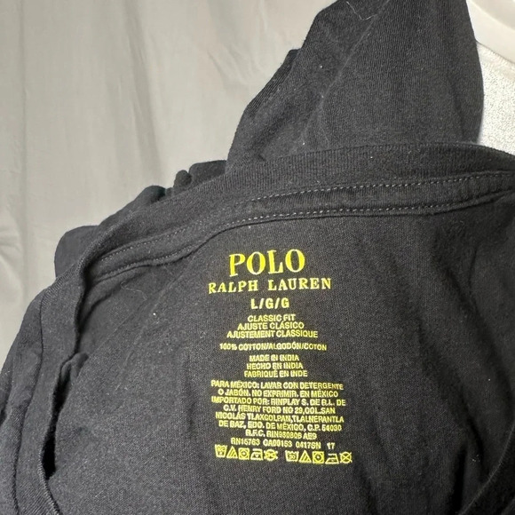 men’s black Polo Ralph Lauren classic fit v neck tshirt size large - Picture 4 of 4